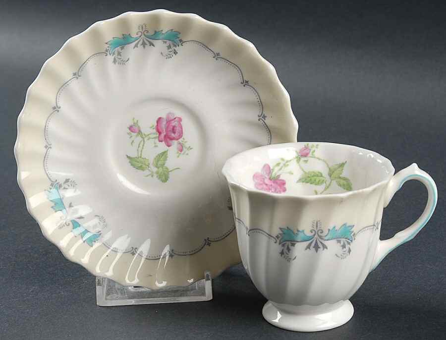 Picardy Footed Demitasse Cup & Saucer Set by Royal Doulton-1