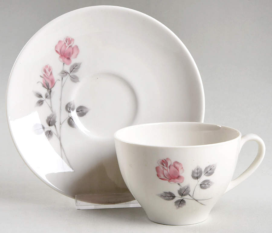 Pillar Rose Flat Cup & Saucer Set by Royal Doulton-1