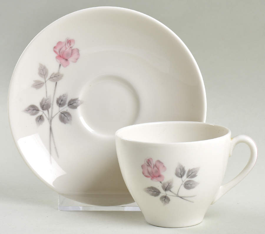 Pillar Rose Flat Demitasse Cup & Saucer Set by Royal Doulton-1