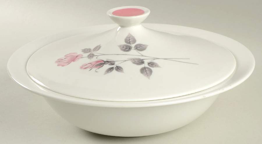 Pillar Rose Round Covered Vegetable (RV10 Base) by Royal Doulton-1