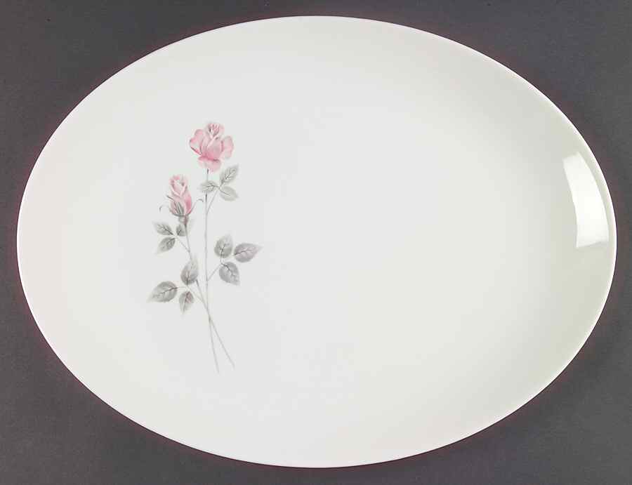 Pillar Rose 16" Oval Serving Platter by Royal Doulton-1