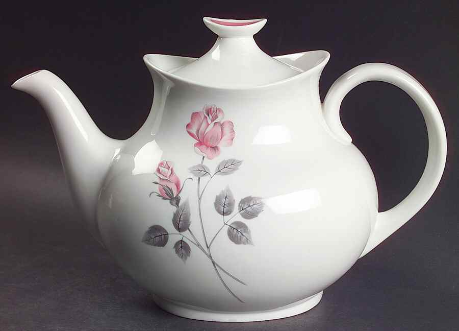 Pillar Rose Teapot & Lid by Royal Doulton-1