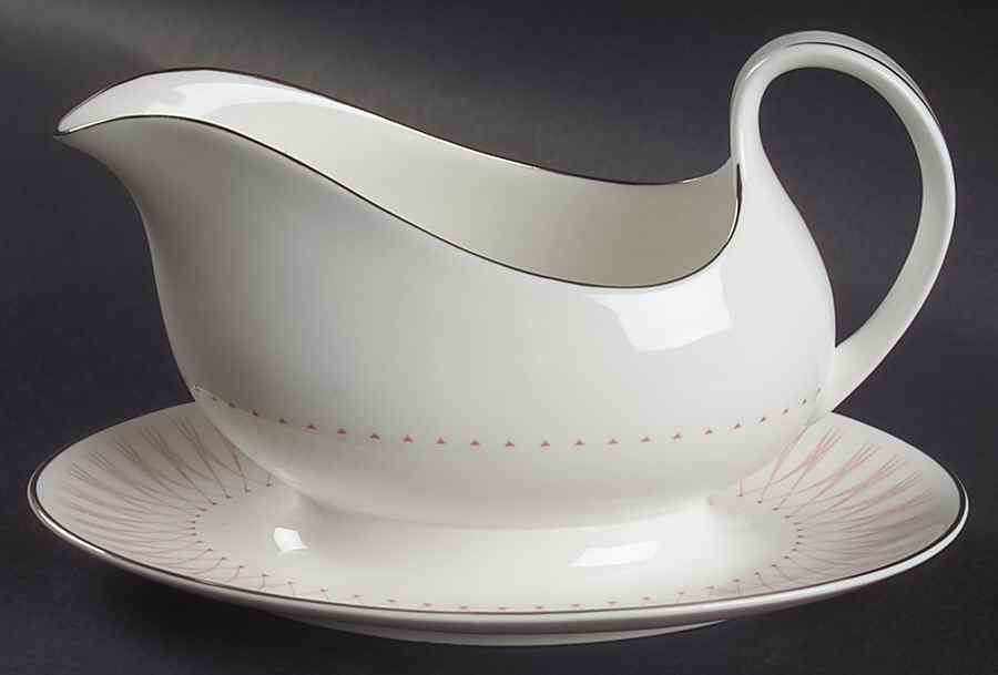 Pink Radiance Gravy Boat with Attached Underplate by Royal Doulton-1