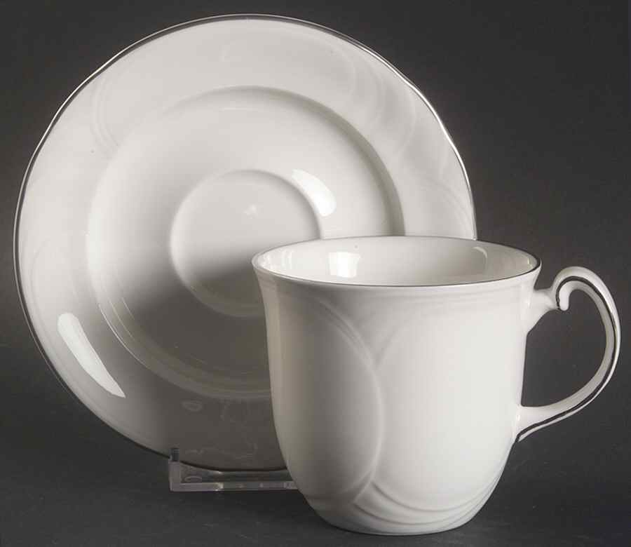 Platino Flat Cup & Saucer Set by Royal Doulton-1