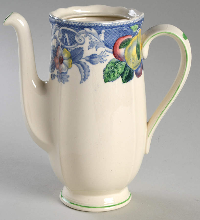 Pomeroy Blue, Multicolor Coffee Pot No Lid by Royal Doulton-1