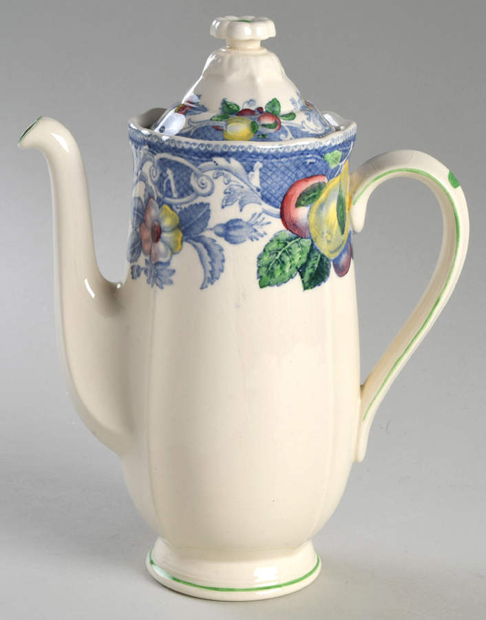 Pomeroy Blue, Multicolor Coffee Pot & Lid by Royal Doulton-1