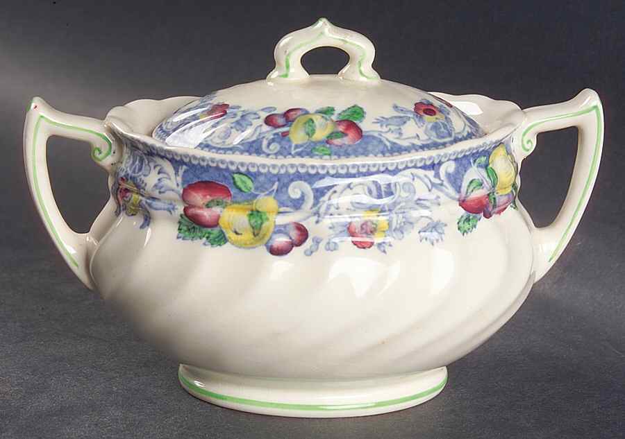 Pomeroy Blue, Multicolor Sugar Bowl & Lid by Royal Doulton-1