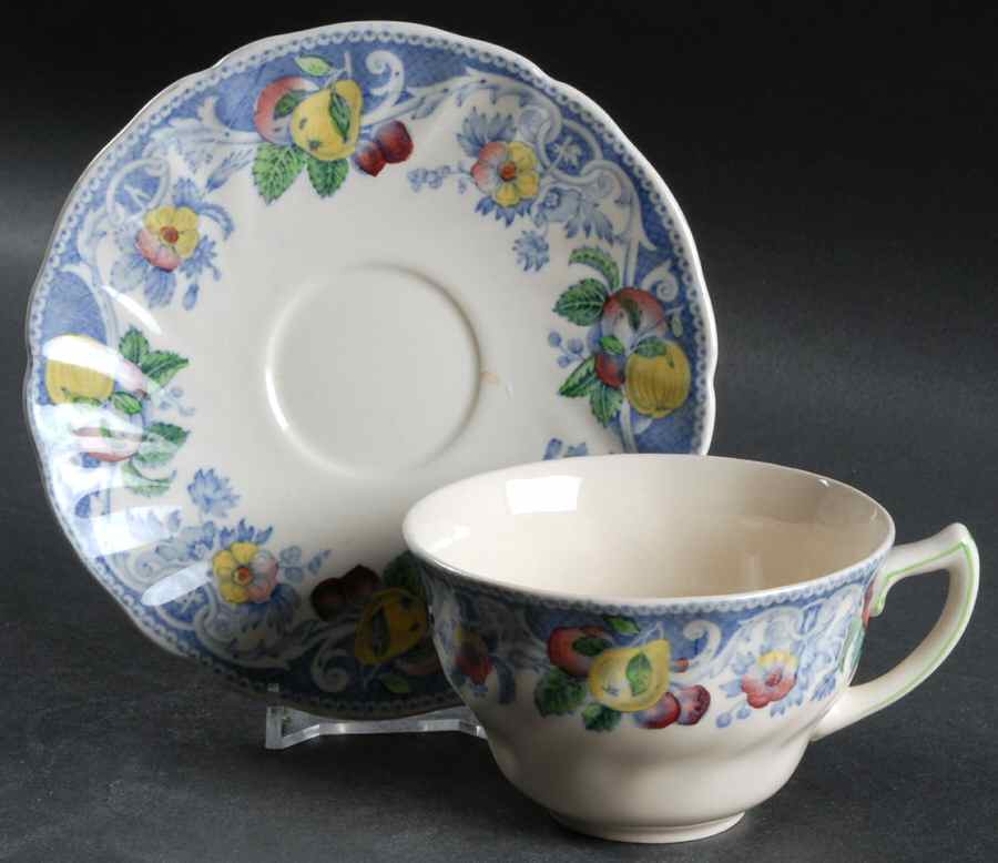 Pomeroy Blue, Multicolor Flat Cup & Saucer Set by Royal Doulton-1