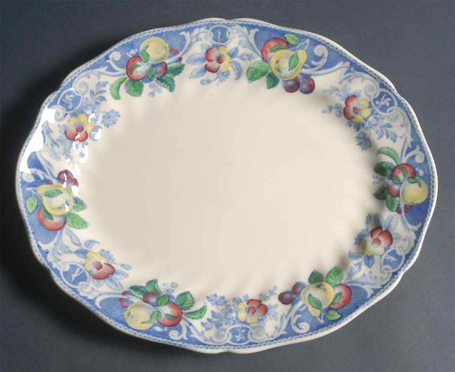 Pomeroy Blue, Multicolor 13" Oval Serving Platter by Royal Doulton-1