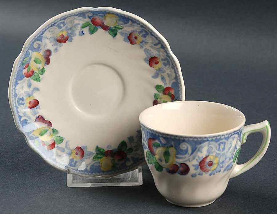 Pomeroy Blue, Multicolor Flat Demitasse Cup & Saucer Set by Royal Doulton-1
