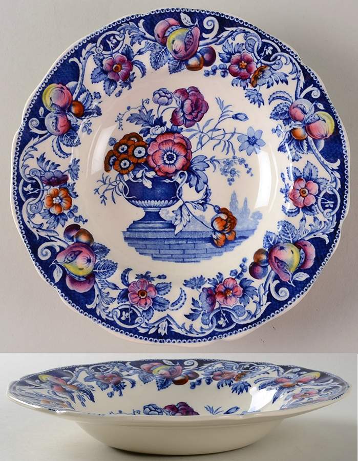 Pomeroy Blue, Multicolor Rim Soup Bowl by Royal Doulton-1