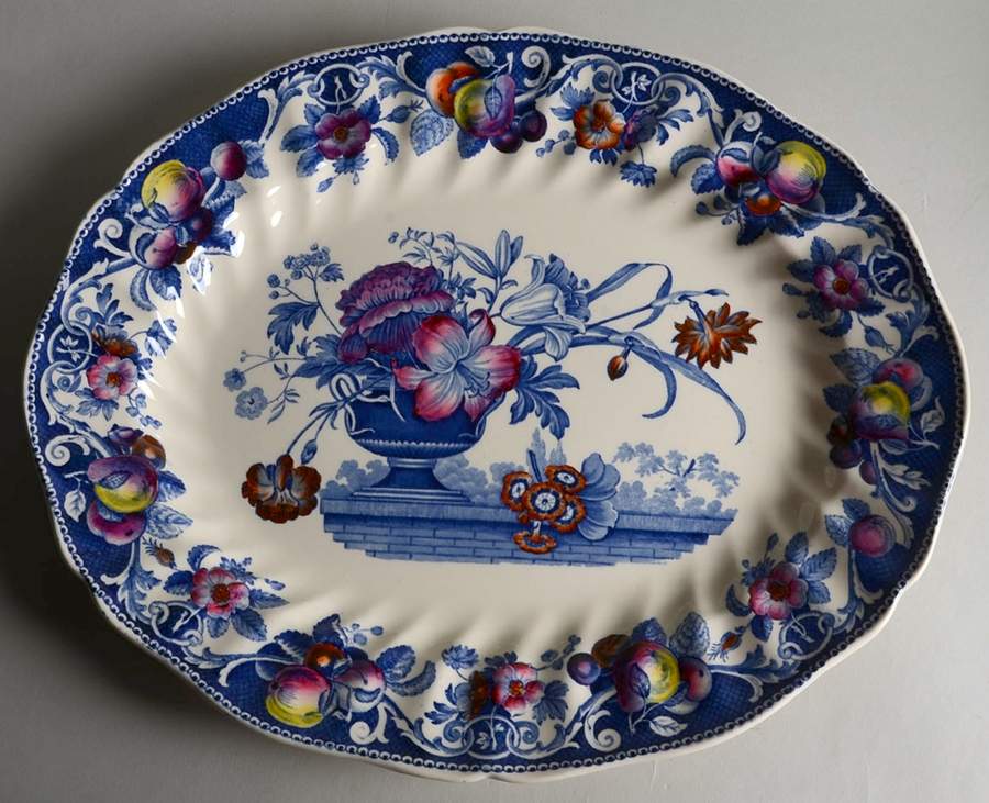 Pomeroy Blue, Multicolor 15" Oval Serving Platter by Royal Doulton-1
