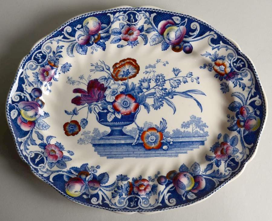 Pomeroy Blue, Multicolor 13" Oval Serving Platter by Royal Doulton-1