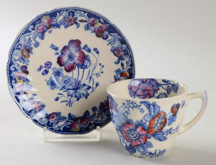 Pomeroy Blue, Multicolor Flat Demitasse Cup & Saucer Set by Royal Doulton-1