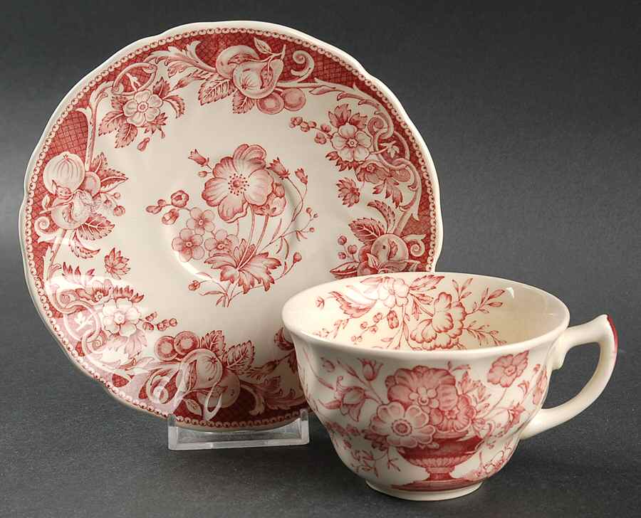 Pomeroy Red Flat Cup & Saucer Set by Royal Doulton-1
