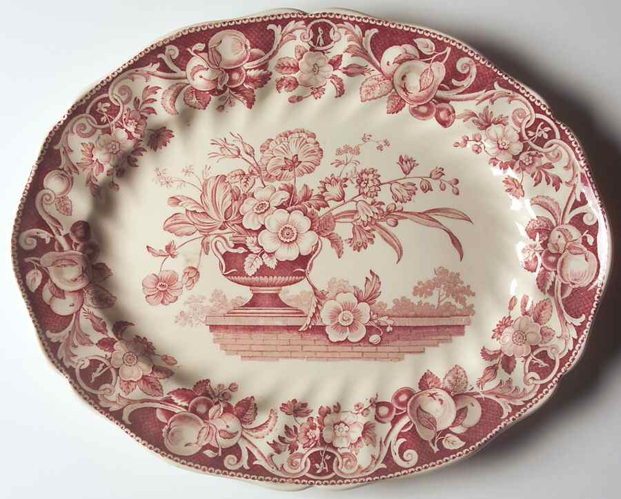 Pomeroy Red 13" Oval Serving Platter by Royal Doulton-1