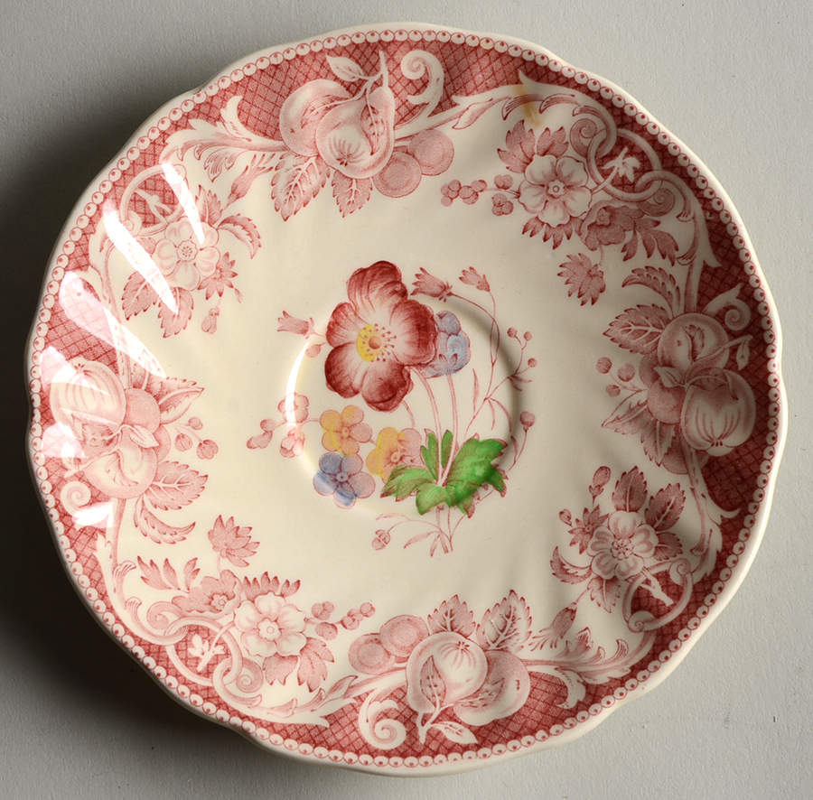 Pomeroy Red Multicolor (Center Design) Saucer by Royal Doulton-1