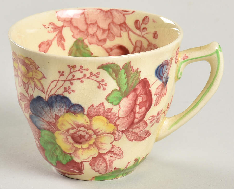 Pomeroy Red Multicolor (Center Design) Flat Demitasse Cup by Royal Doulton-1