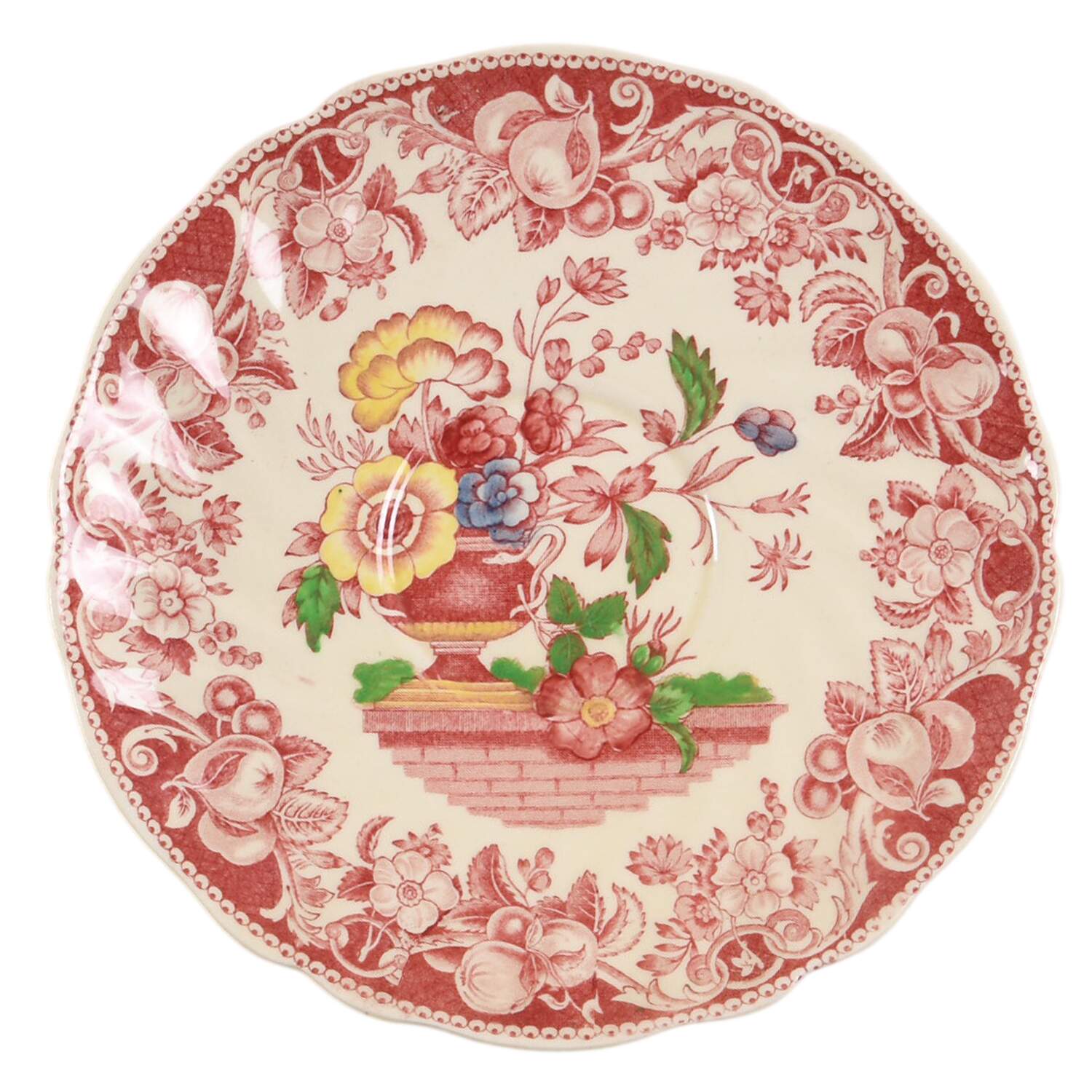Pomeroy Red Multicolor (Center Design) Saucer for Oversized Cup by Royal Doulton-1