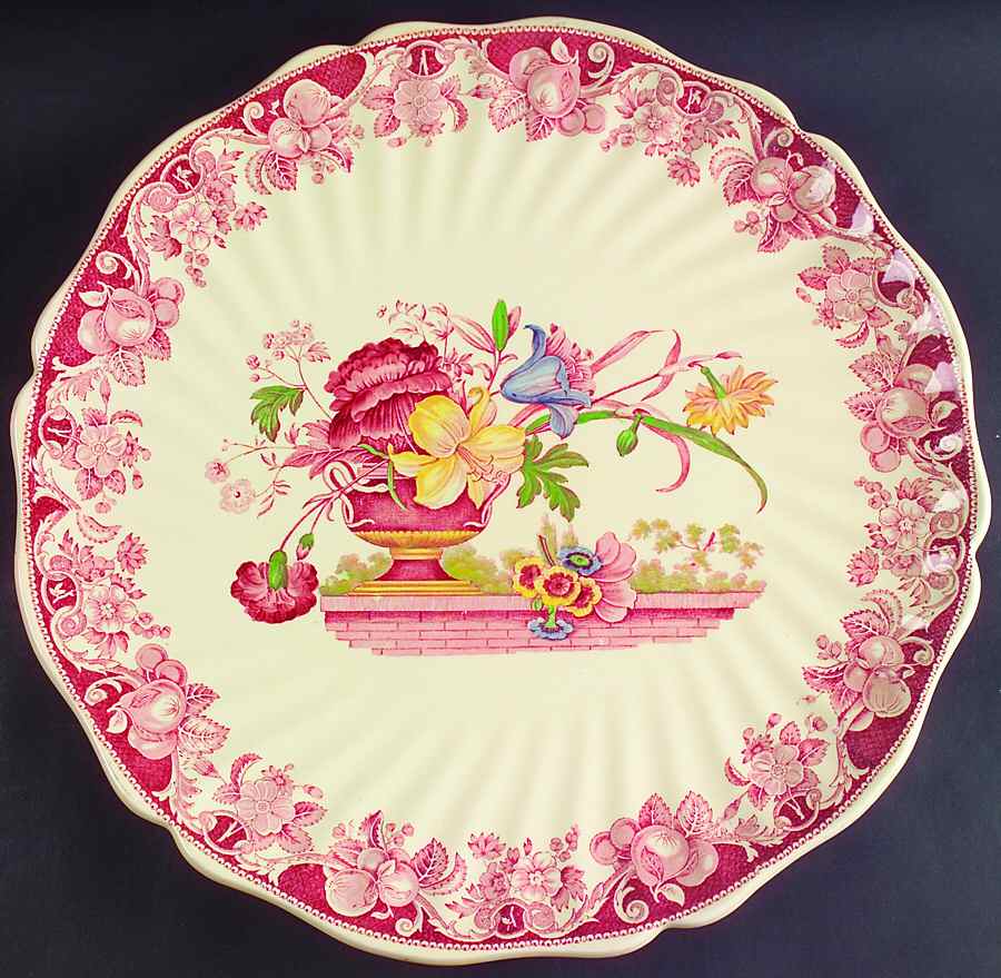 Pomeroy Red Multicolor (Center Design) 15" Wall Plate by Royal Doulton-1