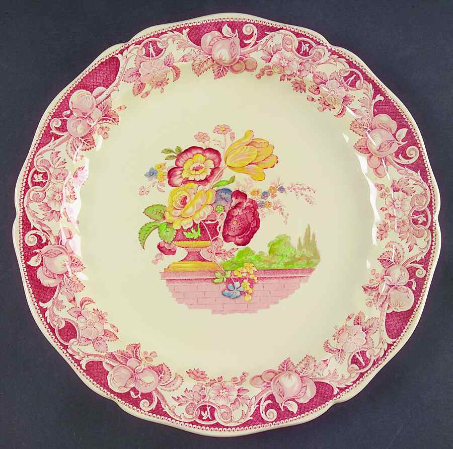 Pomeroy Red Multicolor (Center Design) 12" Chop Plate (Round Platter) by Royal Doulton-1