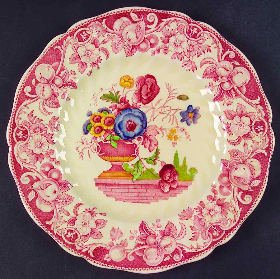 Pomeroy Red Multicolor (Center Design) Luncheon Plate by Royal Doulton-1