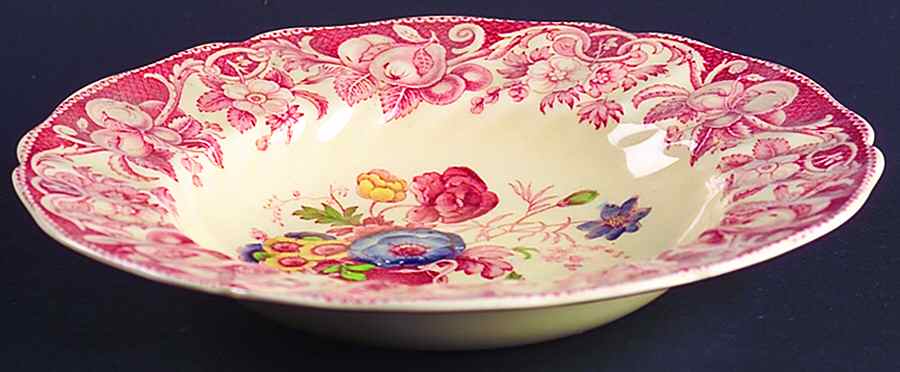 Pomeroy Red Multicolor (Center Design) Rim Soup Bowl by Royal Doulton-1