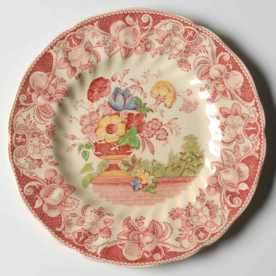 Pomeroy Red Multicolor (Center Design) Dessert/Pie Plate by Royal Doulton-1