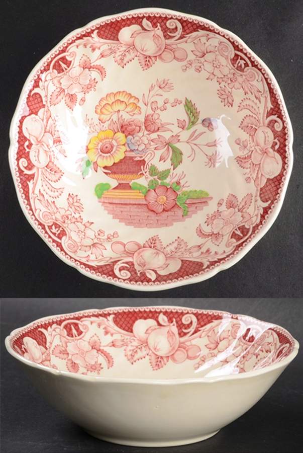 Pomeroy Red Multicolor (Center Design) Coupe Cereal Bowl by Royal Doulton-1