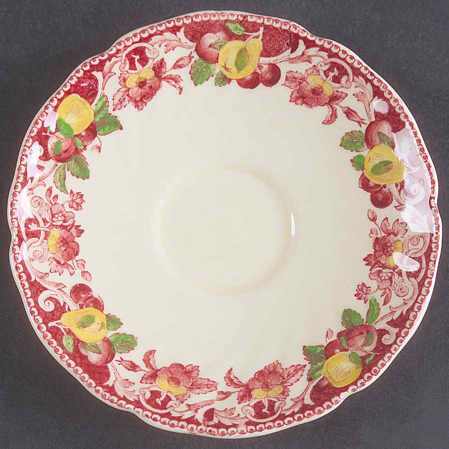 Pomeroy Red Multicolor (#D5471, No Floral Center) Saucer for Demitasse Cup by Royal Doulton-1