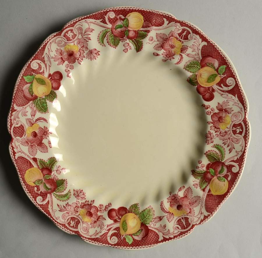 Pomeroy Red Multicolor (#D5471, No Floral Center) Dinner Plate by Royal Doulton-1