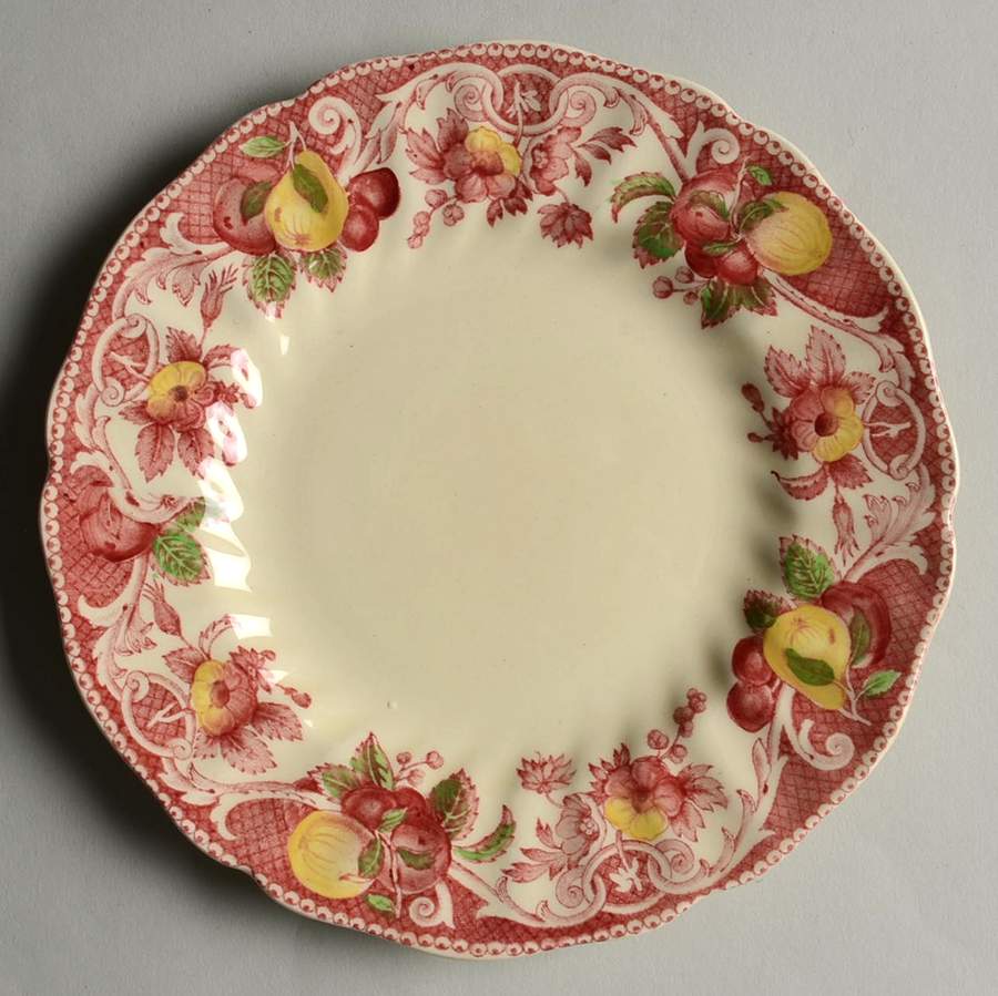 Pomeroy Red Multicolor (#D5471, No Floral Center) Bread & Butter Plate by Royal Doulton-1