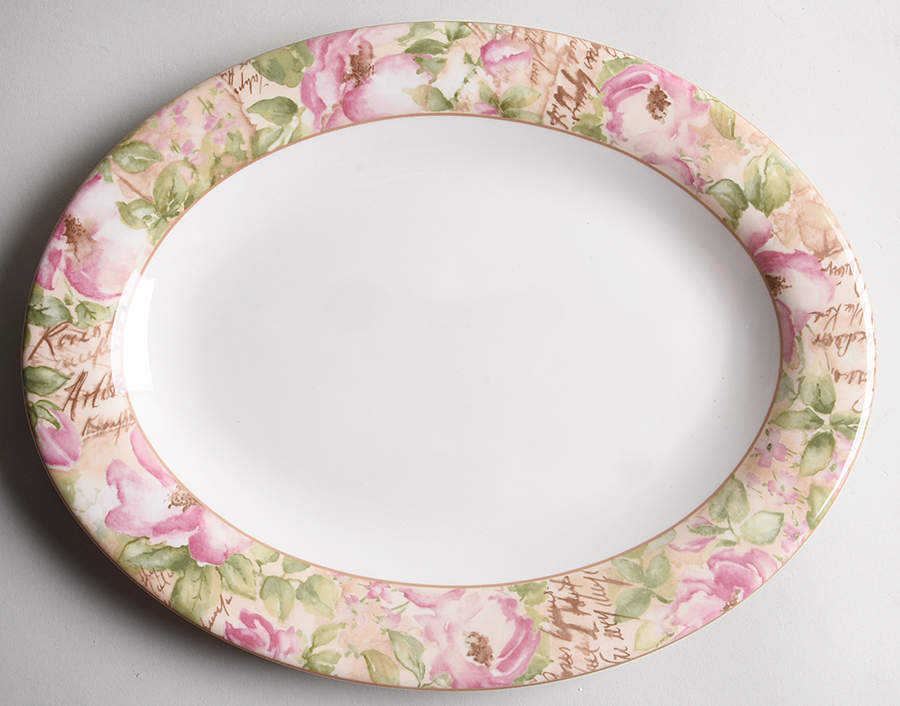 Poetic Rose 13" Oval Serving Platter by Royal Doulton-1