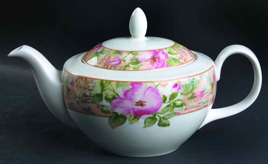 Poetic Rose Teapot & Lid by Royal Doulton-1