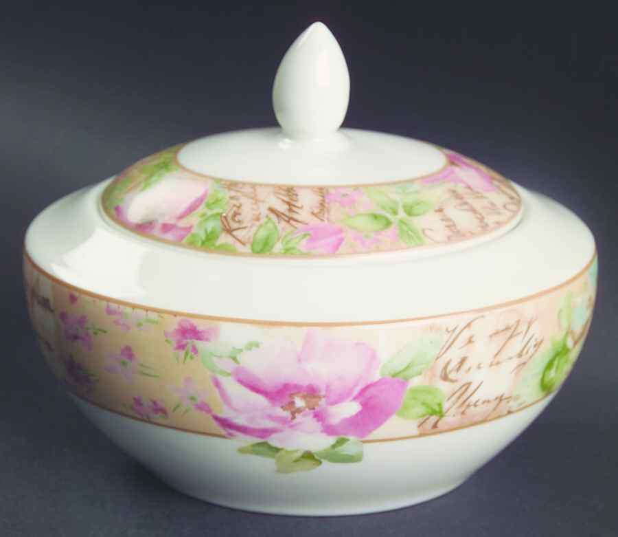 Poetic Rose Sugar Bowl & Lid by Royal Doulton-1