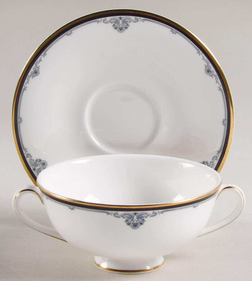 Princeton Footed Cream Soup Bowl & Cup Saucer Set by Royal Doulton-1
