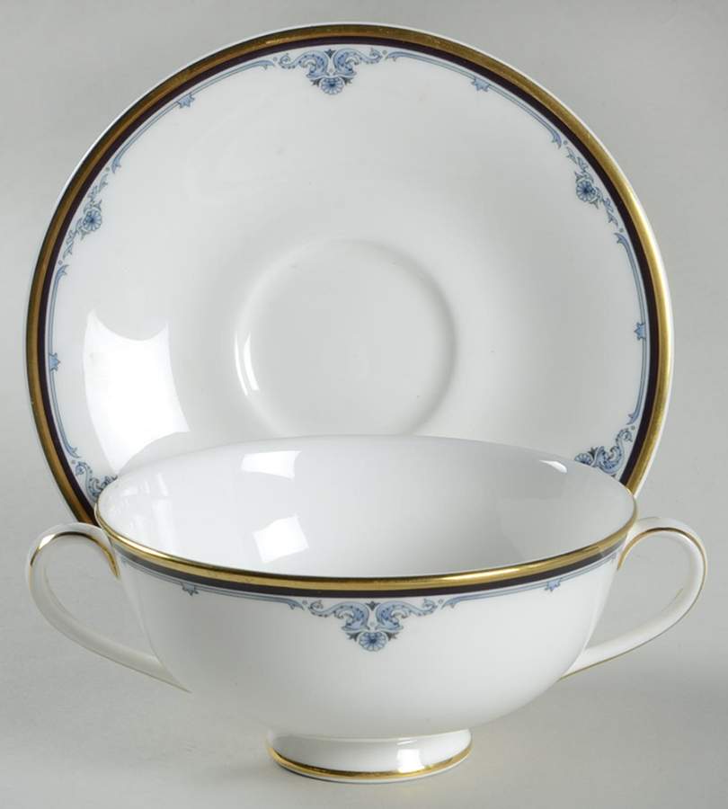 Princeton Footed Cream Soup Bowl & Cup Saucer Set by Royal Doulton-1