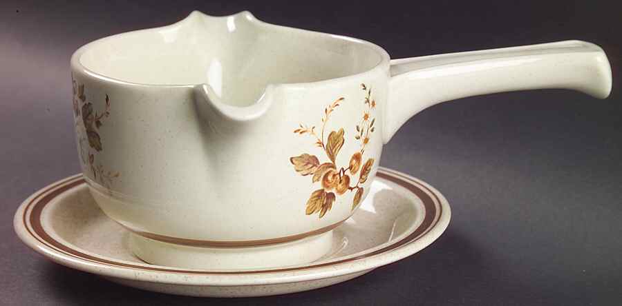 Ravel Stick Handle Gravy Boat & Saucer by Royal Doulton-1