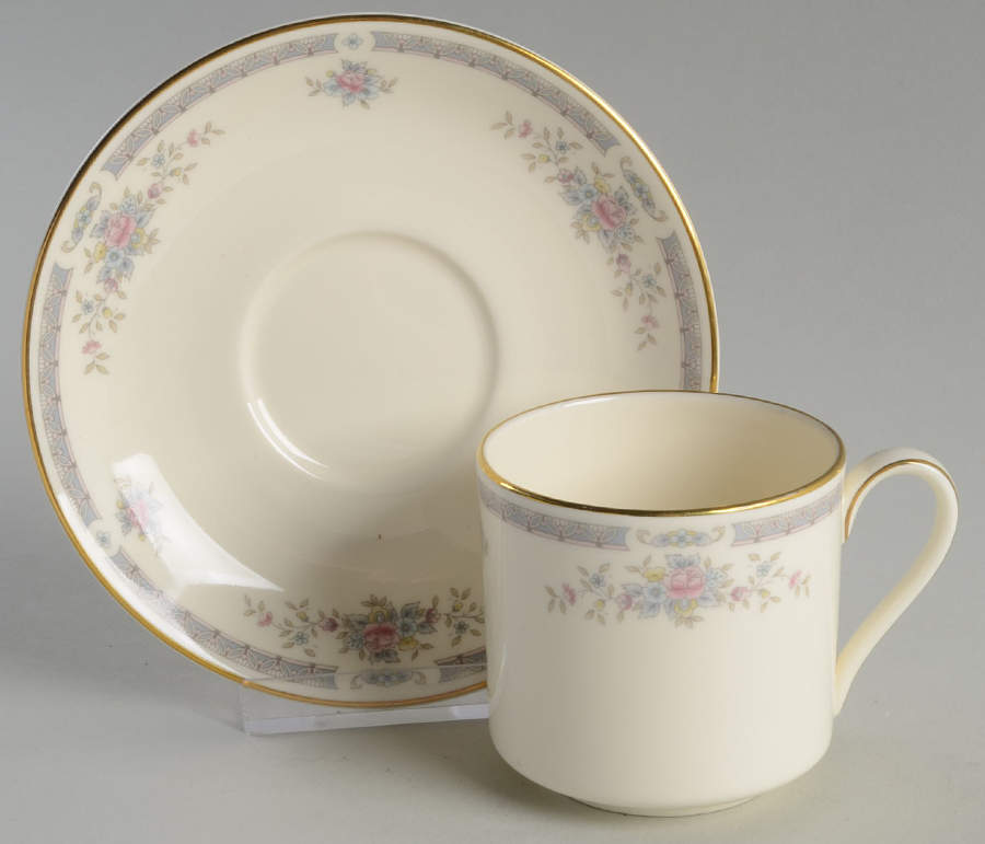 Rebecca Flat Demitasse Cup & Saucer Set by Royal Doulton-1