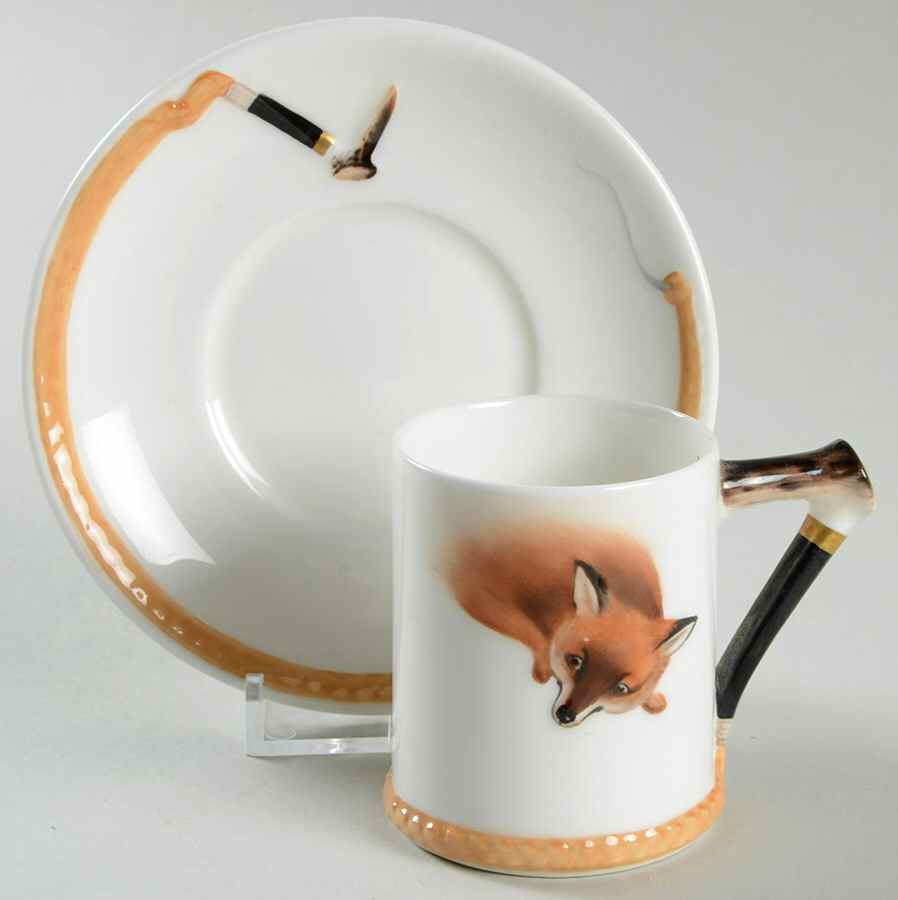 Reynard The Fox Flat Demitasse Cup & Saucer Set by Royal Doulton-1