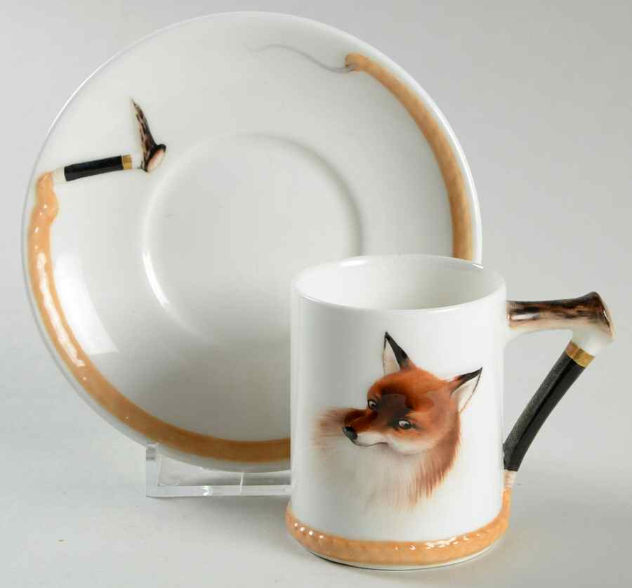 Reynard The Fox Flat Demitasse Cup & Saucer Set by Royal Doulton-1