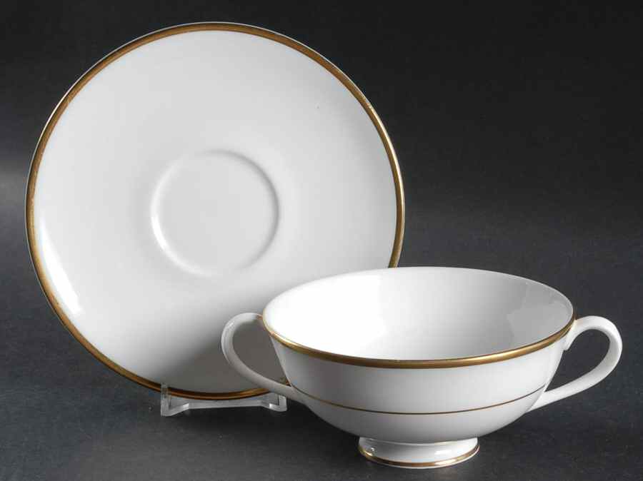 Regent Footed Cream Soup Bowl & Saucer Set by Royal Doulton-1