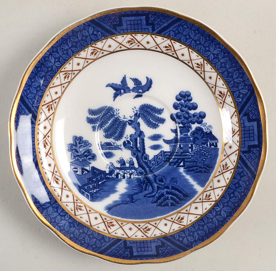 Real Old Willow Saucer for Flat Cup by Royal Doulton-1
