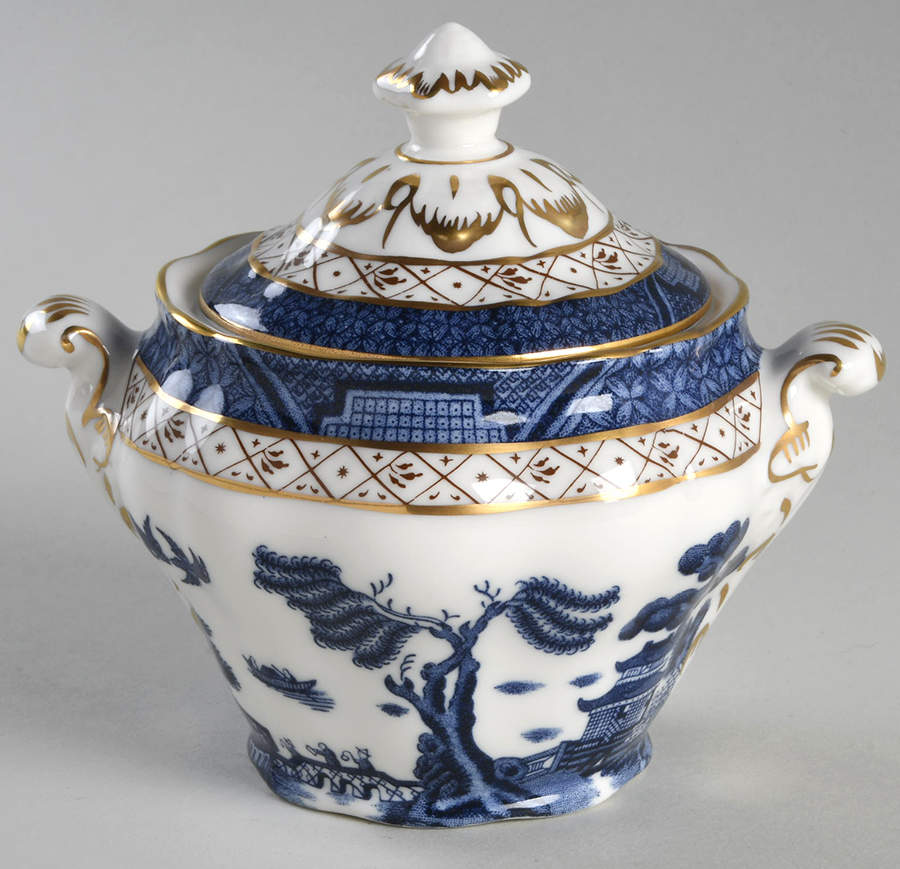 Real Old Willow Sugar Bowl & Lid by Royal Doulton-1
