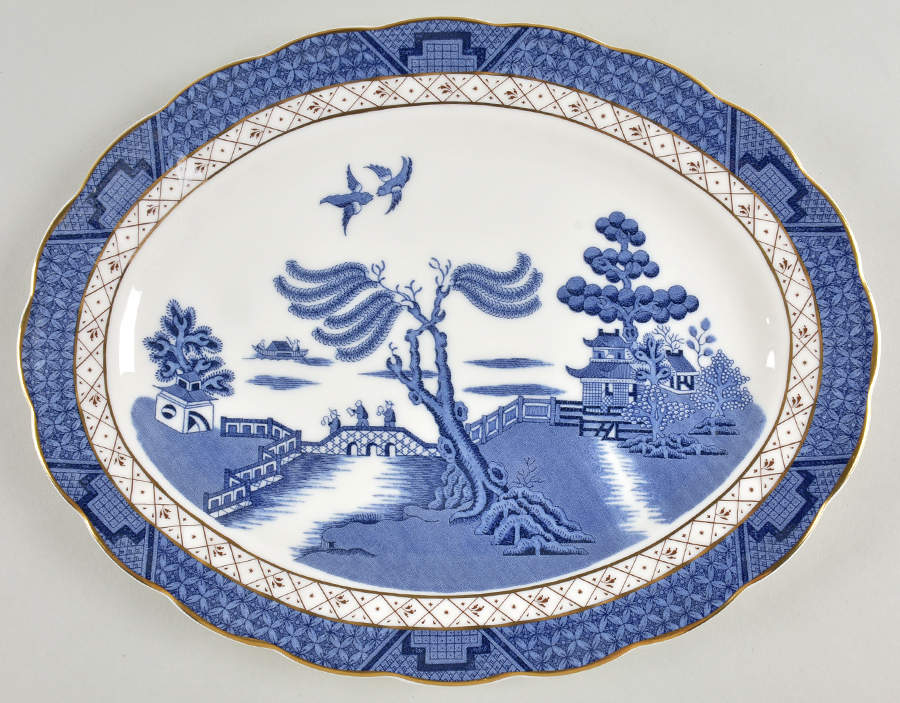 Real Old Willow 13" Oval Serving Platter by Royal Doulton-1
