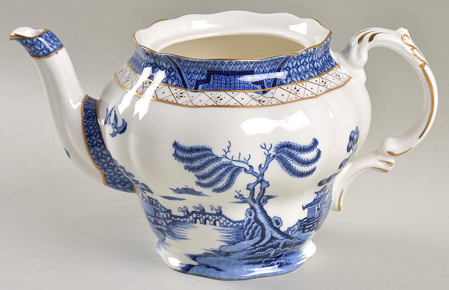 Real Old Willow Teapot No Lid by Royal Doulton-1