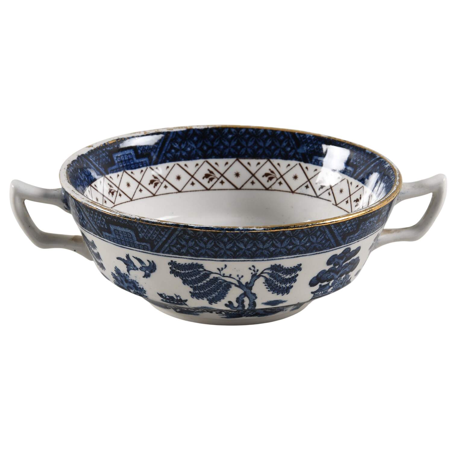 Real Old Willow Flat Cream Soup Bowl by Royal Doulton-1
