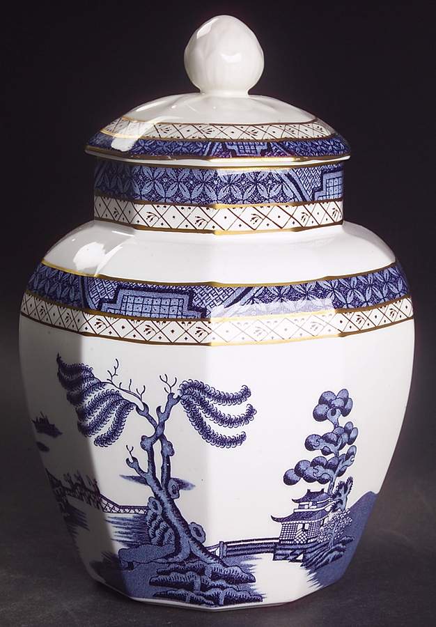 Real Old Willow 6" Octagonal Jar & Lid by Royal Doulton-1