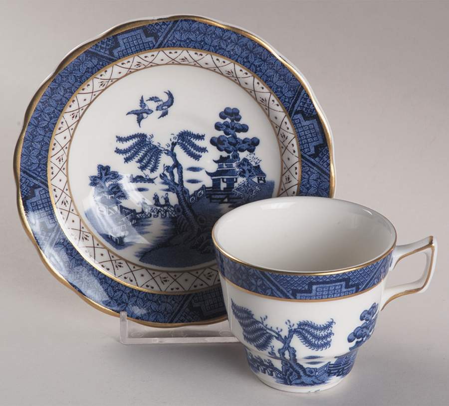 Real Old Willow Flat Demitasse Cup & Saucer Set by Royal Doulton-1