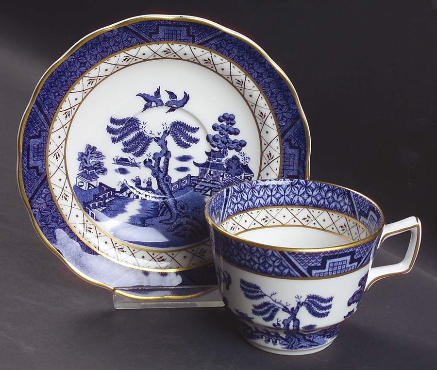 Real Old Willow Flat Cup & Saucer Set by Royal Doulton-1